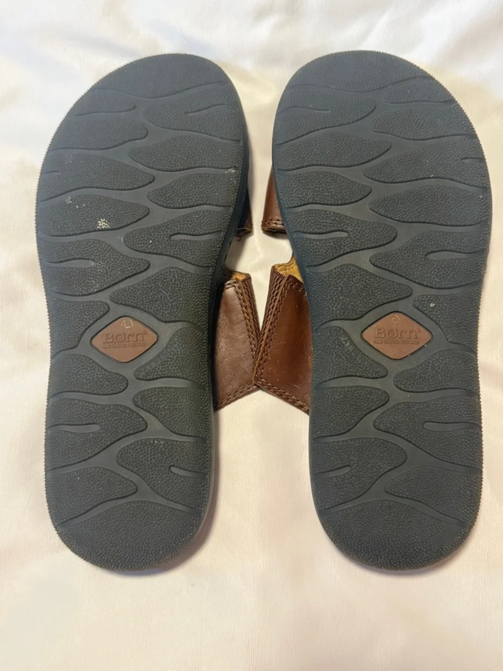 Born Leather Slide Sandals Brown Comfort Casual Slip On Men’s Sz 12